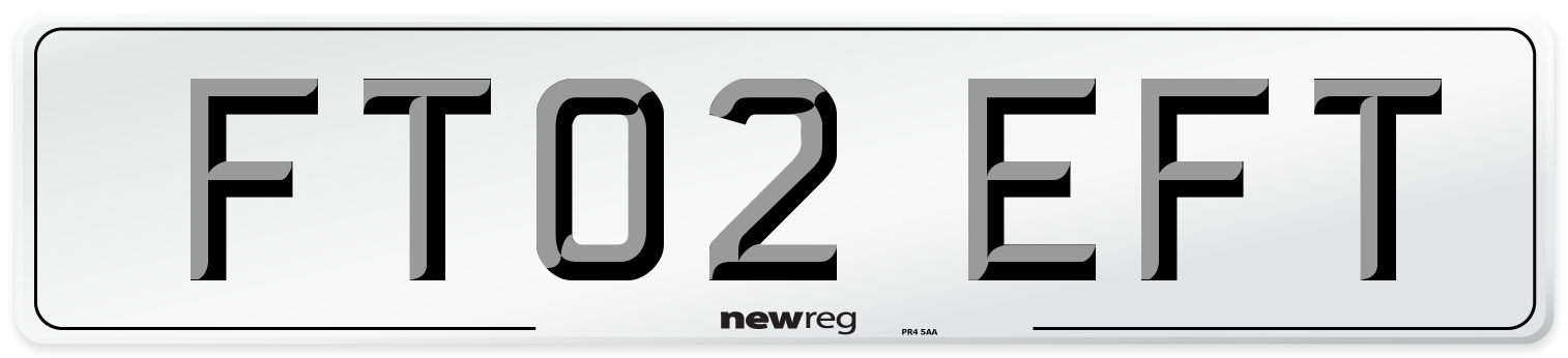 FT02 EFT Number Plate from New Reg